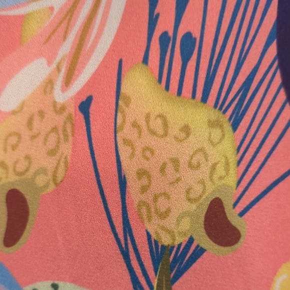 Coco Cabana Tropical Wide Leg Pants Coral Floral Resort Lounge - Picture 6 of 6